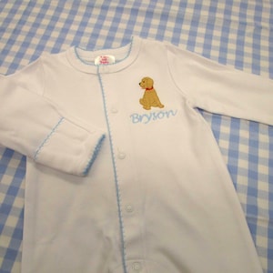 Baby Puppy Footie-Baby Boy Puppy  Romper-Newborn Baby Boy-Personalized Baby Footie-Newborn Baby Boy Footie-