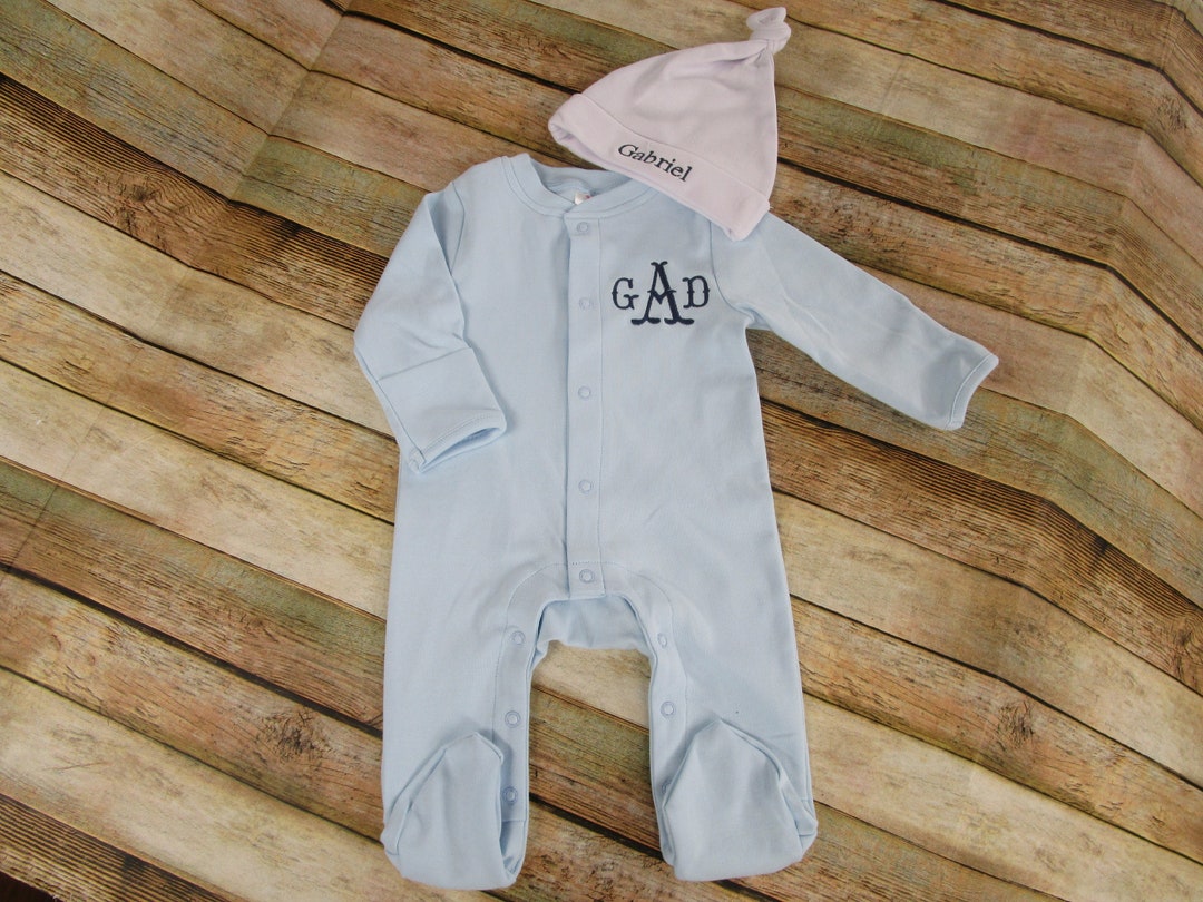 Baby Boy Coming Home Outfit Baby Boy Clothes Personalized Baby Boy Gift Personalized Baby Footie
