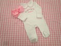 Personalized Knit Baby Girl Coming Home Outfit: Monogrammed Footie Set