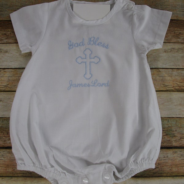 Baby Boy Christening Romper-Boy Baptism Romper-Boy Baby Dedication .Romper