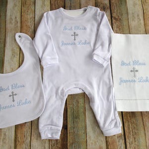 Boy Christening Outfit, Boy Baptism Outfit,Baby Dedication, Baby Boy Easter Outfit, Baby Boy Communion Set, Baby Boy Romper