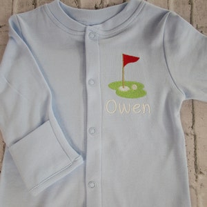 Personalized Newborn Boy Golf Coming Home Outfit/Golf Newborn Romper/baby newborn outfit/Baby Boy Golf Footie