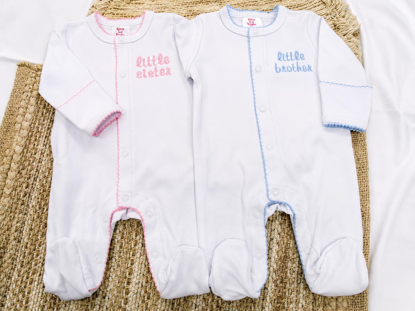 Personalized Little Brother Footie: Soft Cotton Knit Romper
