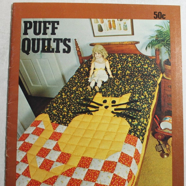 Puff Quilts - Coats & Clark's Book No. 250 - Quilt Pattern Book/Booklet - Quilting - Instruction Book - Vintage - 1975