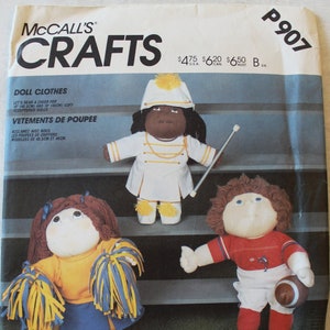 UNCUT McCall's Sewing Pattern - P907 - one size - uncut craft pattern - 1985 - Doll Clothes for Soft Structured Dolls