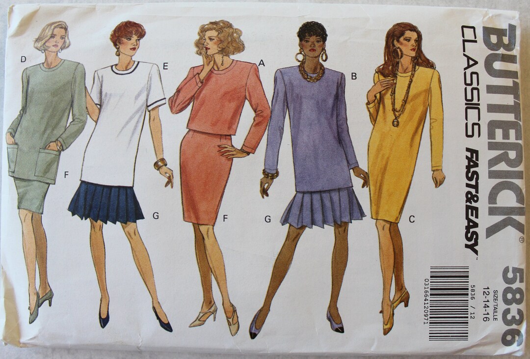 UNCUT Butterick Sewing Pattern - 5836 - Size 12, 14, 16 (misses ...