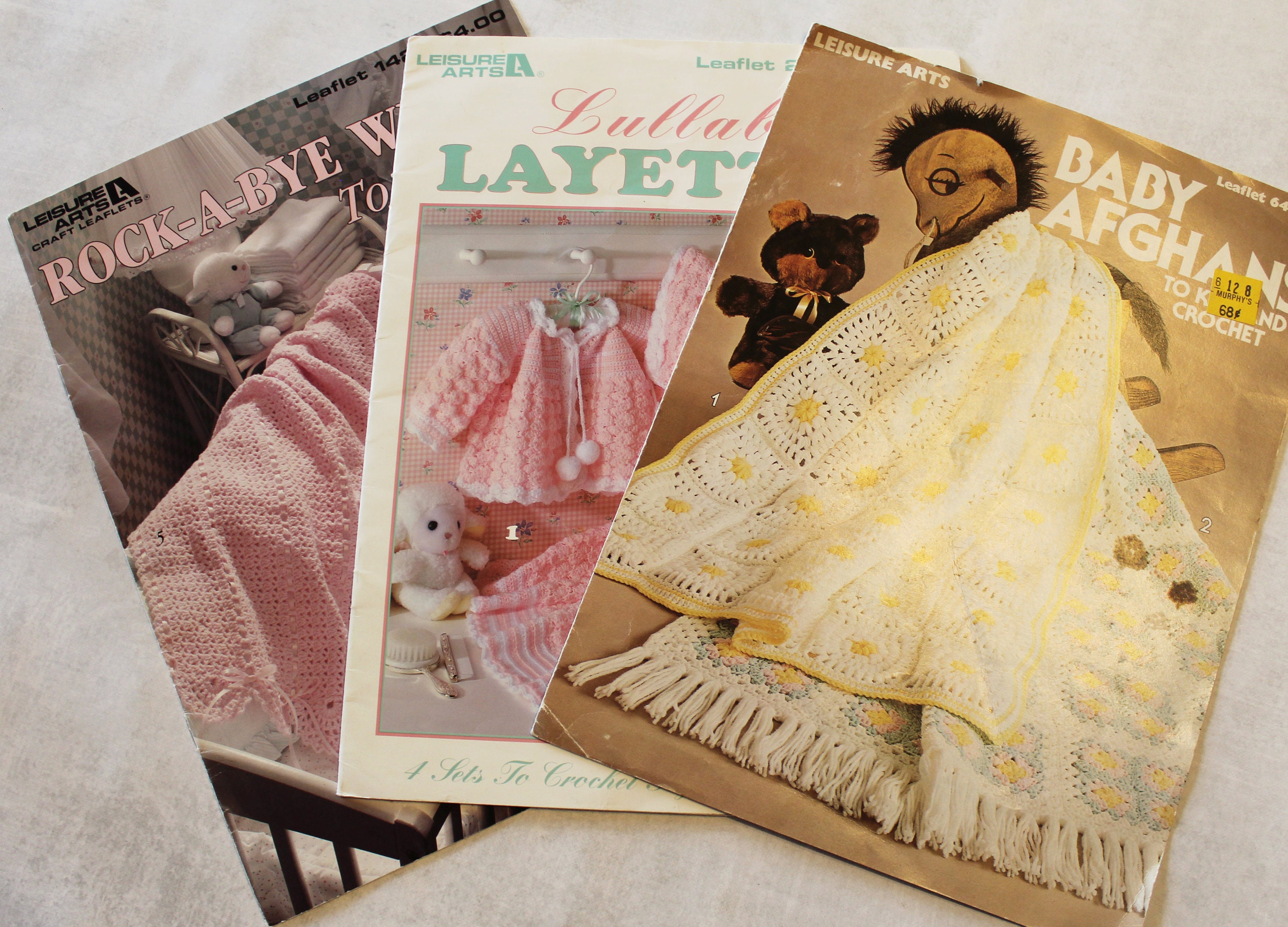 10 crochet Afghan book patterns sampler classic leaflets instruction  Leisure Art