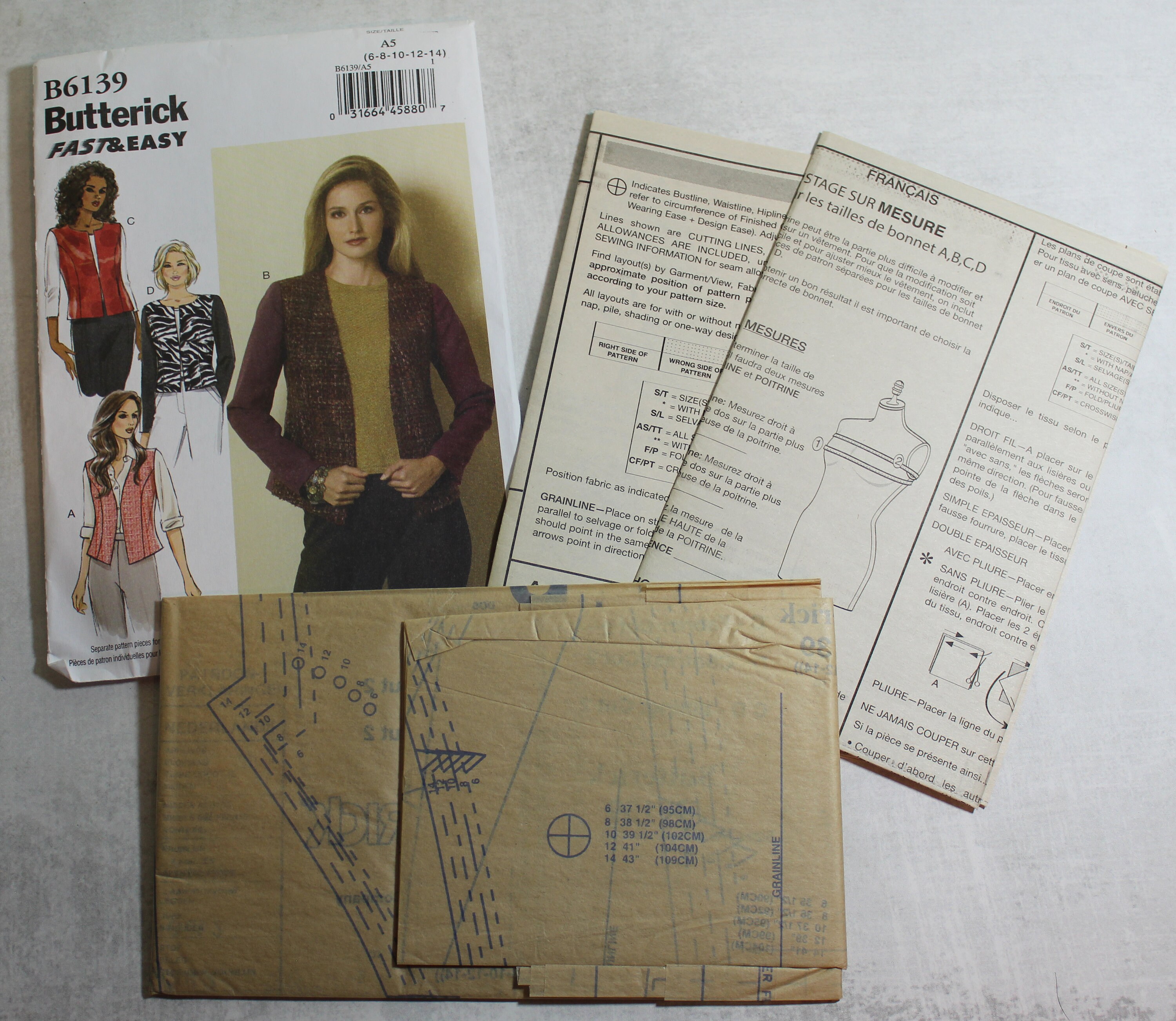 UNCUT Butterick Sewing Pattern - 6139 - Size A5 6 - 8 - 10 - 12 - 14 ...