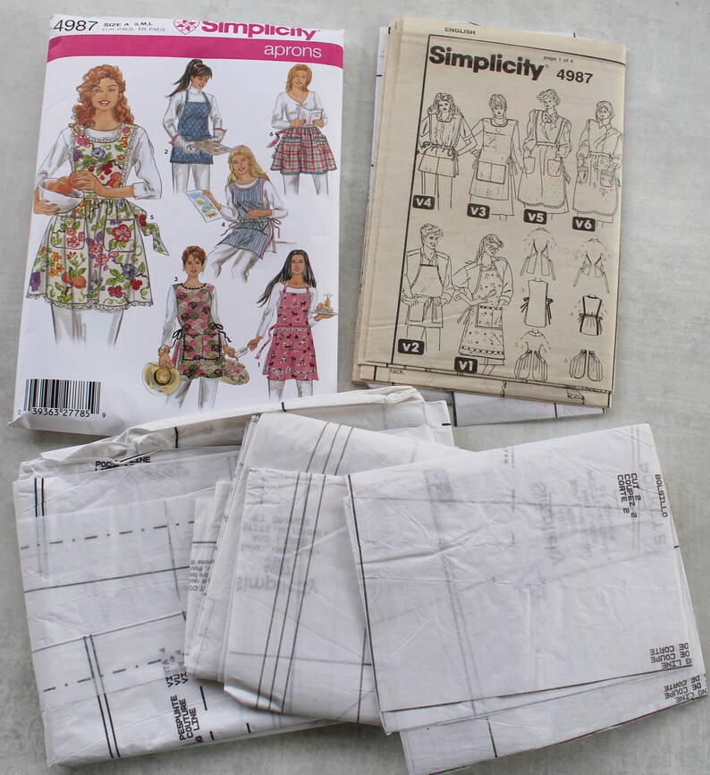 CUT & Used Sewing Pattern - Simplicity 4987 -size Small, Medium, Large ...