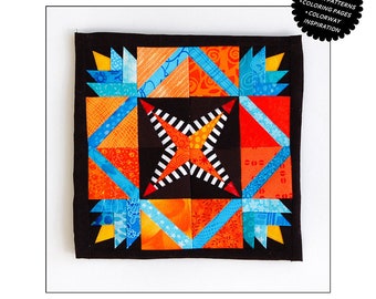 Sedona pattern, Miniature Quilt pattern, PDF- Foundation Paper Piecing FPP - Instant download