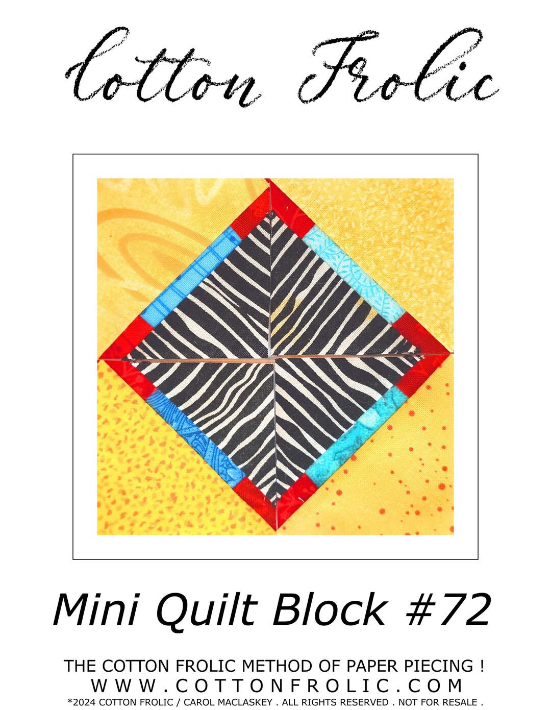 72 Pattern, Miniature Quilt Block Pattern , PDF- Foundation Paper ...