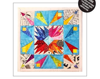 Morning Meadow pattern, Miniature Quilt pattern, PDF- Foundation Paper Piecing FPP - Instant download
