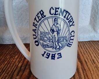 1983 Kohler Co Quarter Century Club Commemorative Beer Stein Sheboygan WI