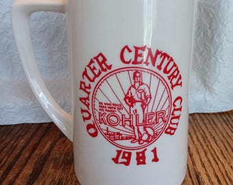 1981 Kohler Co Quarter Century Club Commemorative Beer Stein Sheboygan WI