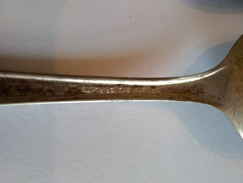 Early Vintage Crosby Silverplate Tablespoons Set of 2 Floral Art Deco Table Dining Elegant Serving