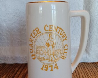 1974 Kohler Co Quarter Century Club Commemorative Beer Stein Sheboygan WI