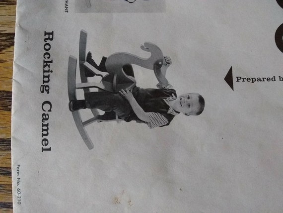 Vintage Plywood Rocking Horse Pattern and Directions Plywood Zoo Pony Wood Riding Toy Mid Century Child Toddler Birthday Christmas Project