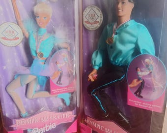 1997 Nagano Olympics Barbie and Ken Skaters NIB