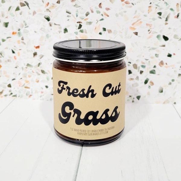 Fresh Cut Grass candle, grass candle, fathers day candle, gift for dad, large candle, wholesale candles, spring candle, 9 ounce candle