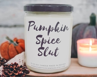 Pumpkin Spice Slut Candle, Fall Candle, Fall Scent, Fall Scented, Pumpkin, Pumpkin Spice, Fall Decor, Vegan, Pumpkin candle, pumpkin slut