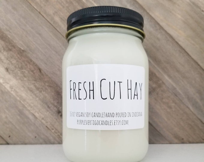 Fresh Cut Hay Soy Candle Hay Candle Hayride Candle Horses Etsy
