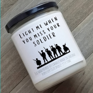 THE ORIGINAL Military deployment gift, military Candle, military spouse, soldier gift, sailor gift, personalized gifts,  military PCS