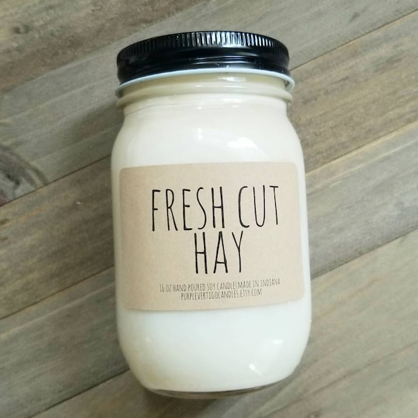 Fresh Cut Hay Candle Etsy