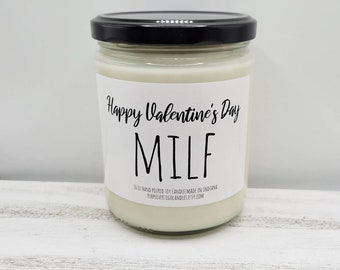 Milf candle, Valentine candle, funny candle, dirty candle, dirty valentine, Valentines day funny, i love you gift, milf plus dilf
