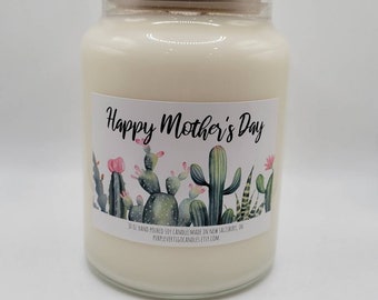 Mothers day candle, gift for grandma, succulent, succulents, succulent candle, Cactus candle, mothers day succulent gift, mothers day gift