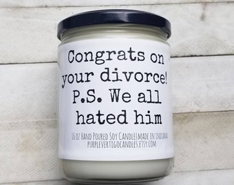 Divorce candle, divorce gift, funny divorce, divorcee