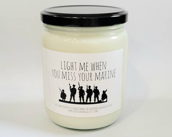 Military deployment gift, marine deployment, light when you miss Marine candle, marine wife, marine deployment, soldier gift, marine gift