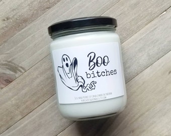 Boo bitches Candle, Funny Candle, mean girls, gift for bestie, best friend gift, soy candle, personalized gifts, halloween gift, fall