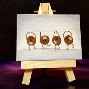 Buckeye painting, Free Shipping! Ohio Art, Ohio Buckeyes Miniature Painting.