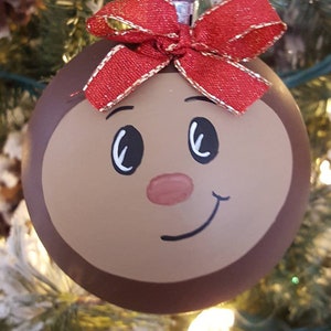 Ohio Buckeye Christmas Ornament, 2, 3 and 4 Inch Hand Painted Ornament, Ohio Football,  Christmas,  Christmas ornament,