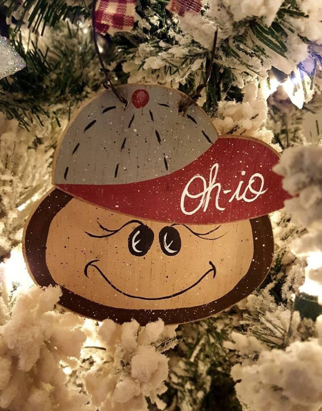 Ohio State Christmas Tree Ornament Buckeye Ornament Etsy