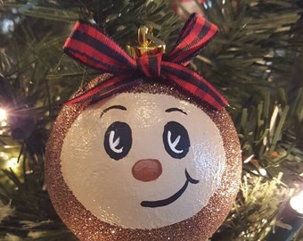 Hand-Painted Glitter Buckeye Ornament - Ohio Christmas Decoration