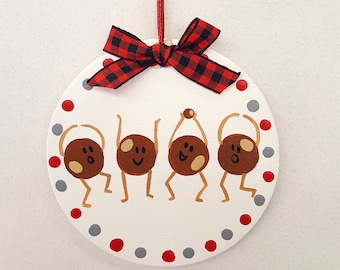 Hand-Painted Buckeye Christmas Ornament: Ohio State Pride