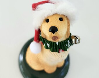 Byers Choice 2015 Singing Golden Retriever Dog Figurine, Christmas Caroler Pet, Vintage Christmas