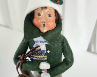 Byer's Choice , Caroler, Boy with Skates, Collectable Christmas,
