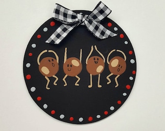 Hand-Painted Buckeye Christmas Ornament: Ohio Pride, State of Ohio