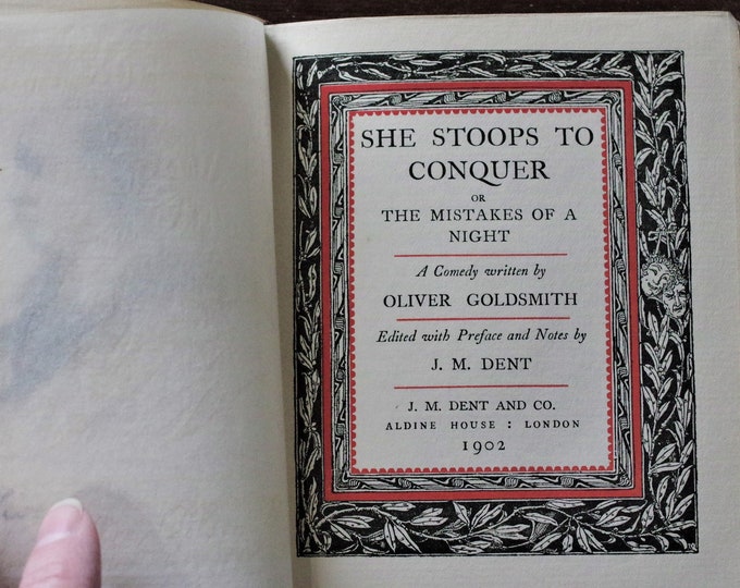 Antique Book - She Stoops to Conquer or the Mistakes of a Night by ...