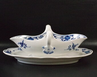 アンティーク ドイツ マイセン ブルーオニオンソース グレービーボート