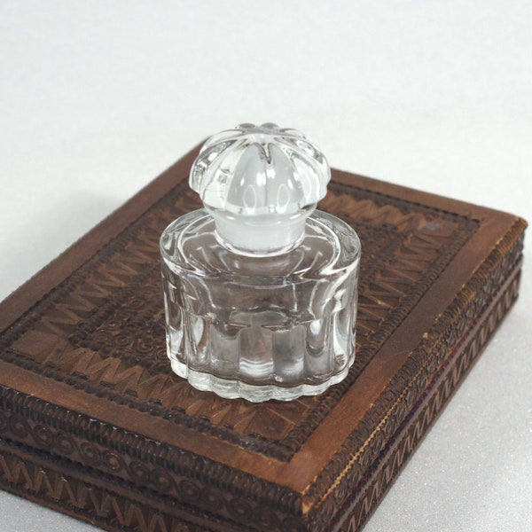 Vintage 1950s Balenciaga Glass Perfume Bottle with Dropper 1 fl. oz. - Made in France Scent Bottle Quadrille, Le Dix