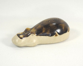 Vintage Studio Pottery Hippopotamus Figurine Minimalist House Hippo Animal Figurine African Animals