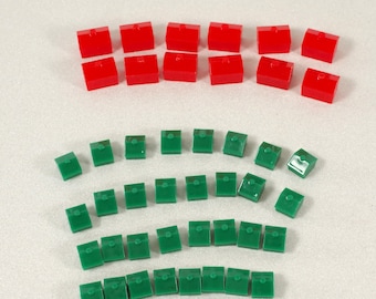 Conjunto completo de casas y hoteles vintage de Monopoly, amuleto de repuesto para el juego Monopoly 32 casas y 12 hoteles.