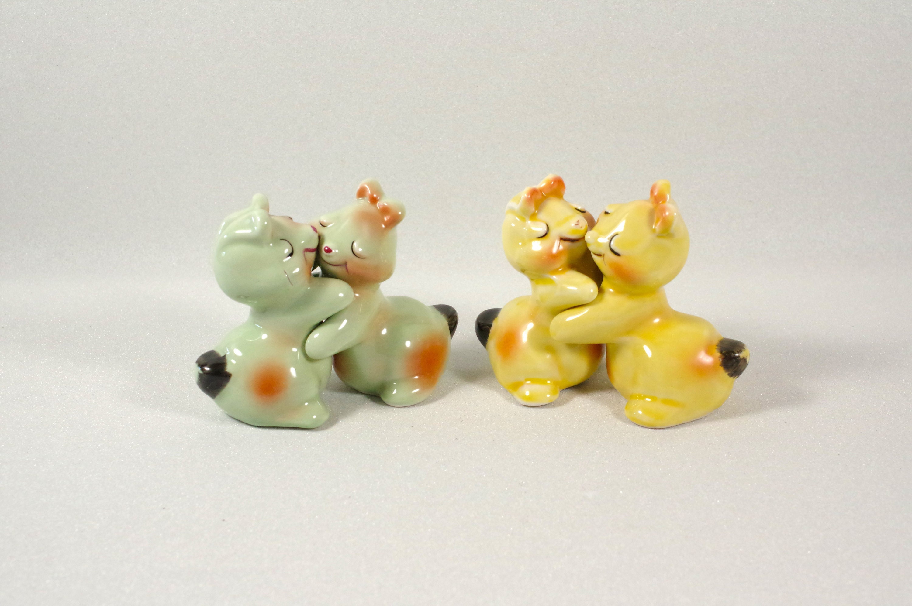 Set Sale E Pepe Mud Pie A Forma Di Coniglio – 3 Pezzi In Gres Dipinto A Mano Con Cestino In Giacinto, 8x4 Cm, Bianco - 5
