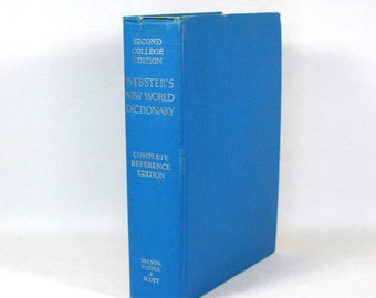 Webster's New World Dictionary Second College Edition, Complete Reference Edition, Nelson Foster & Scott 1970 Thumb Index