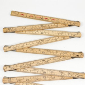 Vintage Holz Lineal JIM No. 81-2-10 Made in Sweden 78,5" 1 Meter 100cm - Mid Century Modern