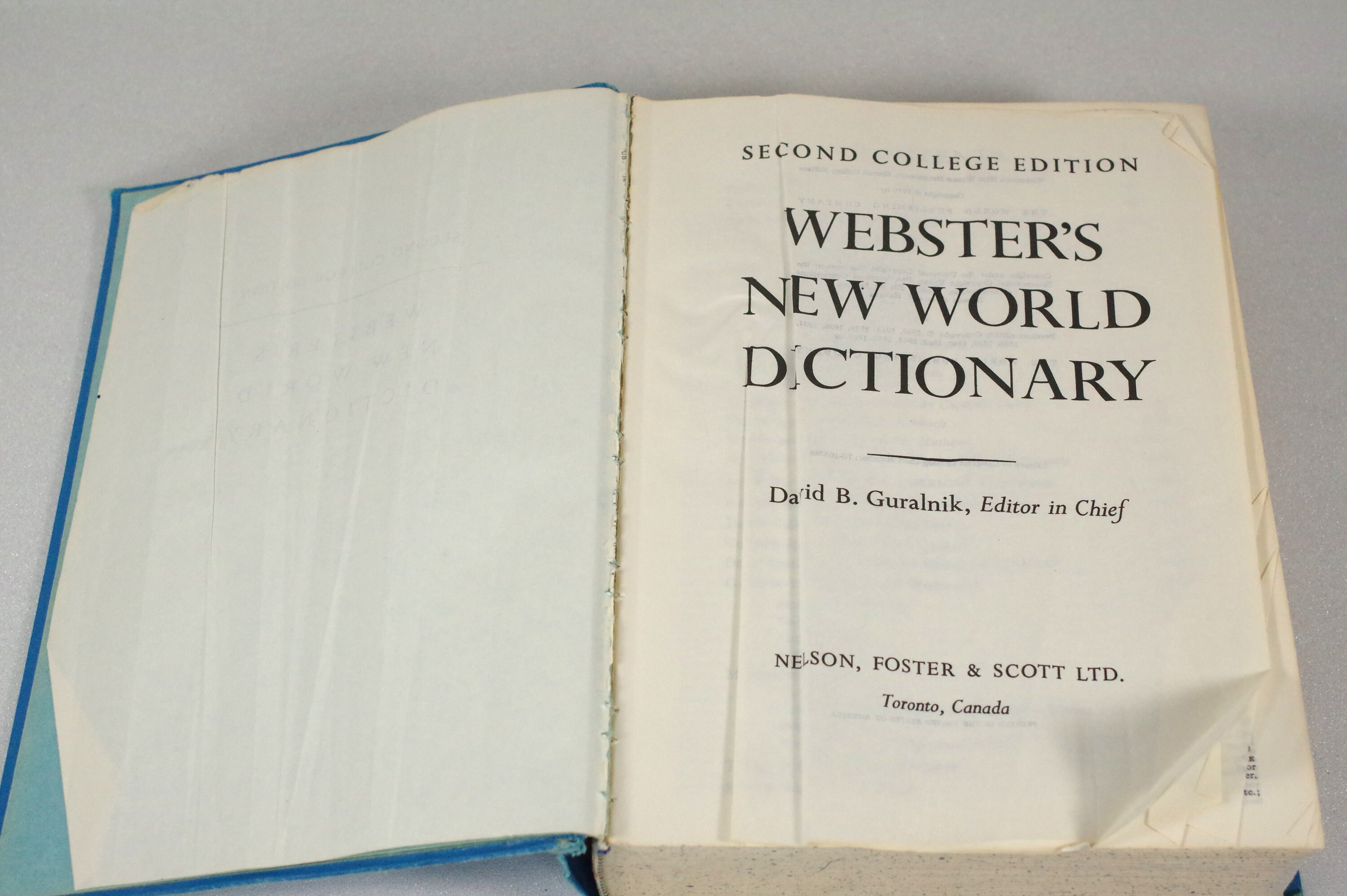 Webster's New World Dictionary Second College Edition, Complete