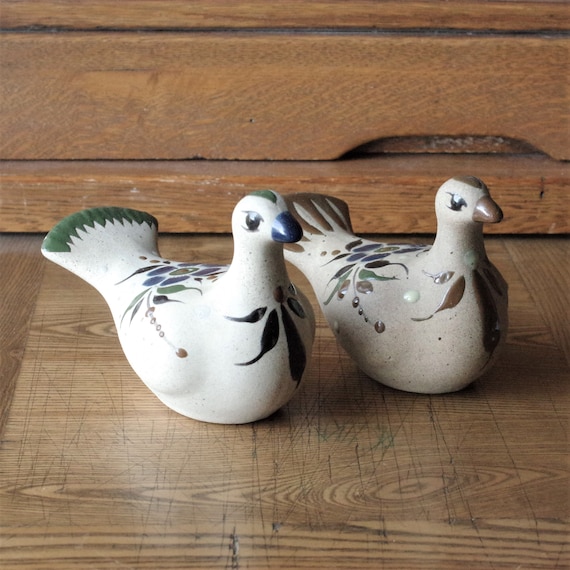 Mexican Tonala Pottery Figural Birds, Art Pottery Dove